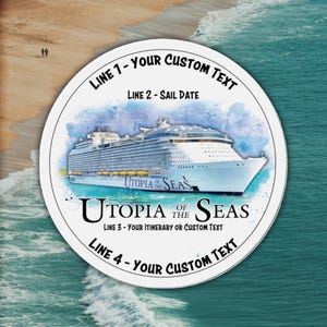 Utopia of the Seas, Cruise Door Magnet, 3 sizes, Personalize it