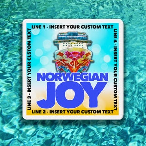 Norwegian Joy cruise fridge door magnet.  Customize it too!