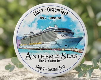 Anthem of the Seas v3, Caribbean Cruise, 4-inch and 6-inch Fridge cruise magnet, Personalize it