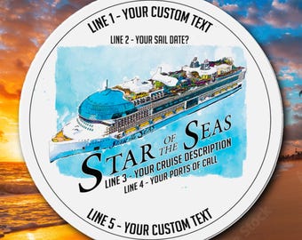 Star of the Seas Cruise Magnet: Royal Caribbean Souvenir, Personalized Fridge Decor