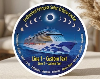 Enchanted Princess Solar Eclipse Cruise Magnet, Custom Die-Cut Souvenir (4", 6")