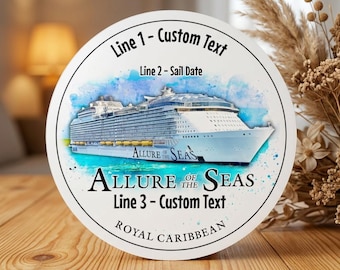 Allure of the Seas Cruise Ship Magnet, v2, two size options, personalize it