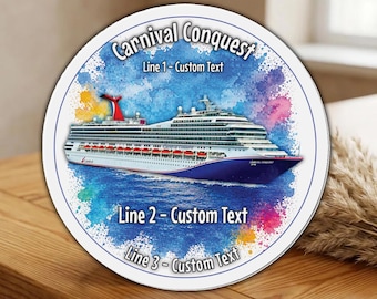 Carnival Conquest, cruise cabin door decoration, die-cut magnet, Personalize it