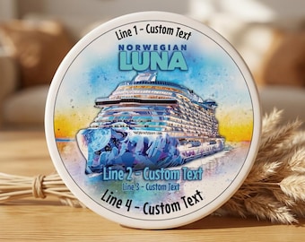 Norwegian Luna version 3, two sizes - 6-inch and 4-inch Diameter, Personalize it
