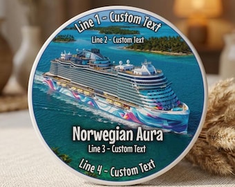Norwegian Aura cruise cabin magnet. Two sizes.  Personalize it too