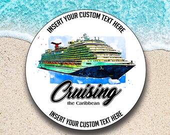 Cruising the Caribbean (6" cruise door magnet)