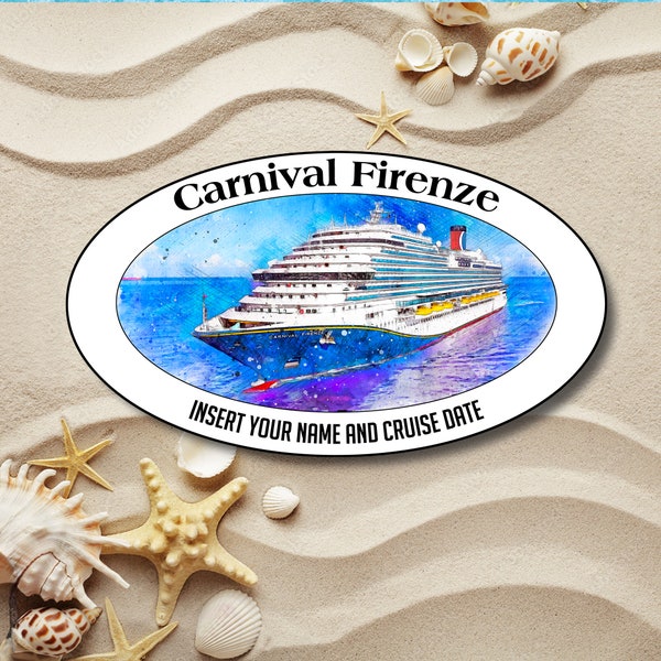 Carnival Firenze cruise cabin door magnet for your Mexican Riviera cruise!  Optional personalization available.