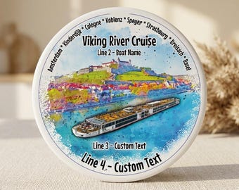 Ímã recortado para cabine de cruzeiro do barco fluvial Viking nº 4, personalize-o, 2 tamanhos.