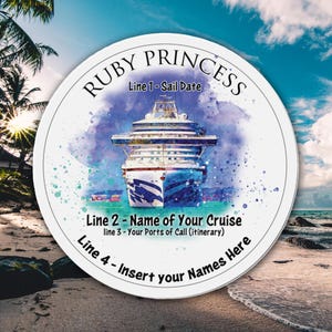 Ruby Princess Die-Cut Magnet, 4-inch and 6-inch Diameter, Personalize it image 1