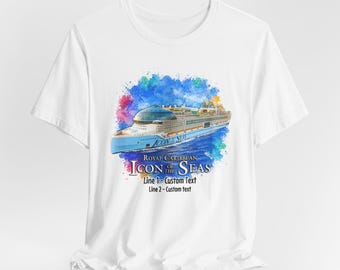 Icon of the Seas cruise ship T-Shirt, Bella+Canvas #3001, personalize it