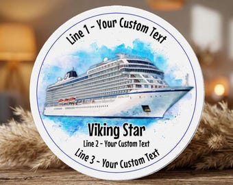 Viking Star Class Ocean Class cruise cabin magnets, two sizes, personalize it
