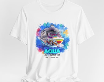 Norwegian Aqua cruise ship T-Shirt | watercolor ship design, personalize it