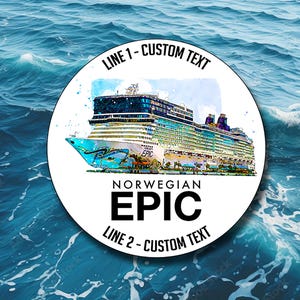 Norwegian Epic Cruise Magnet: Personalized Vinyl Fridge Decor (6" Diameter)