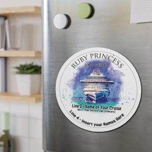 Ruby Princess Die-Cut Magnet, 4-inch and 6-inch Diameter, Personalize it image 6