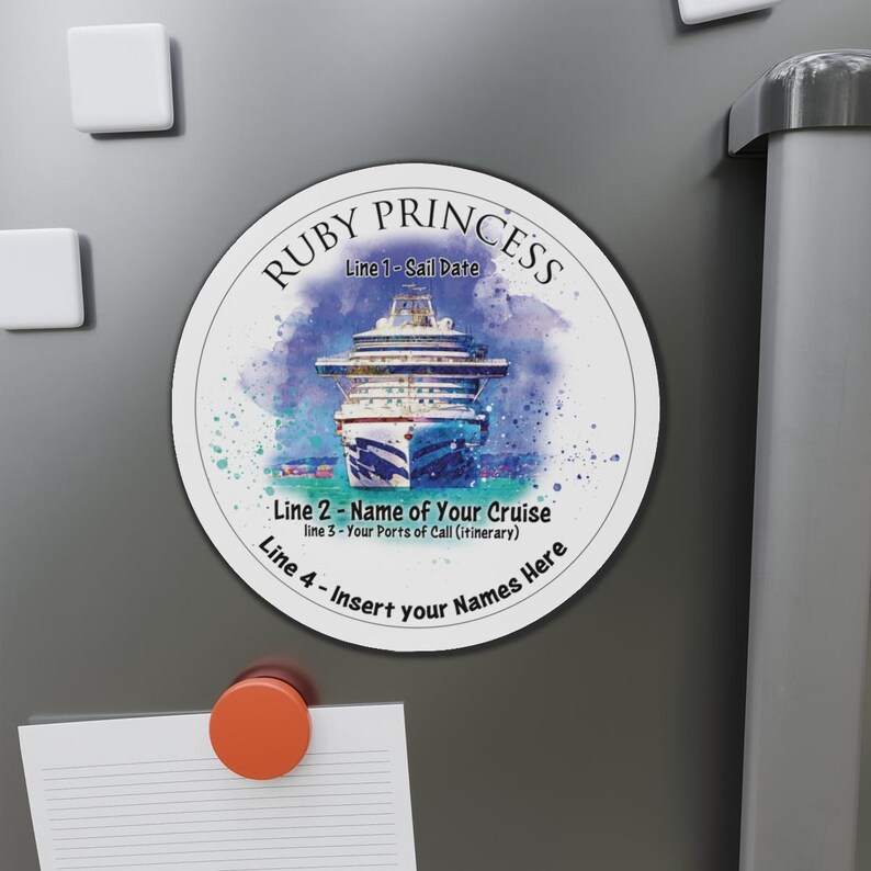 Ruby Princess Die-Cut Magnet, 4-inch and 6-inch Diameter, Personalize it image 4