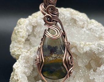 Wire Wrapped Hungarian Agate Pendant