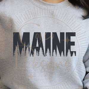 Maine Pine Tree SVG, PNG Digital Download, Sweatshirt Design, MaineDesign, Shirt Design, Mug, Maine Lobsters, State Design, Maine Hunting
