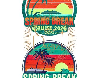 Spring Break Cruise PNG | Group Family Shirt Design | Beach Vacation PNG | Shirt Design | Digital Download | Sublimation | DTF Print File