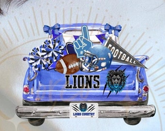Youth Club High School Lions Football Design, PNG Digital Download, Sublimation, Shirt, dtf, uvf Team Lions Design, Coffee Mug, Jersey