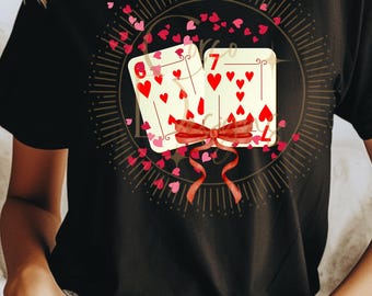 Playing Cards Valentine 6 7 PNG, Preppy 67 Six Seven Valentines Png Coquette Funny Shirt Design