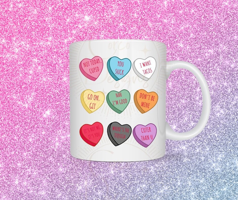 Valentines Candy Hearts png, Candy Hearts Design, Funny Valentines png, Conversation hearts png, Candy Hearts png, Anti-Valentines day image 1