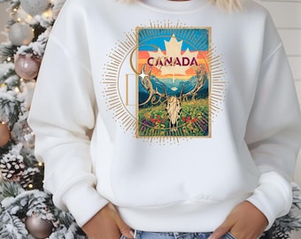 Canada Maple Leaf Skull, PNG Digital Download, Canada Sweatshirt Design, Hunting, Camping, Vacation, Travel