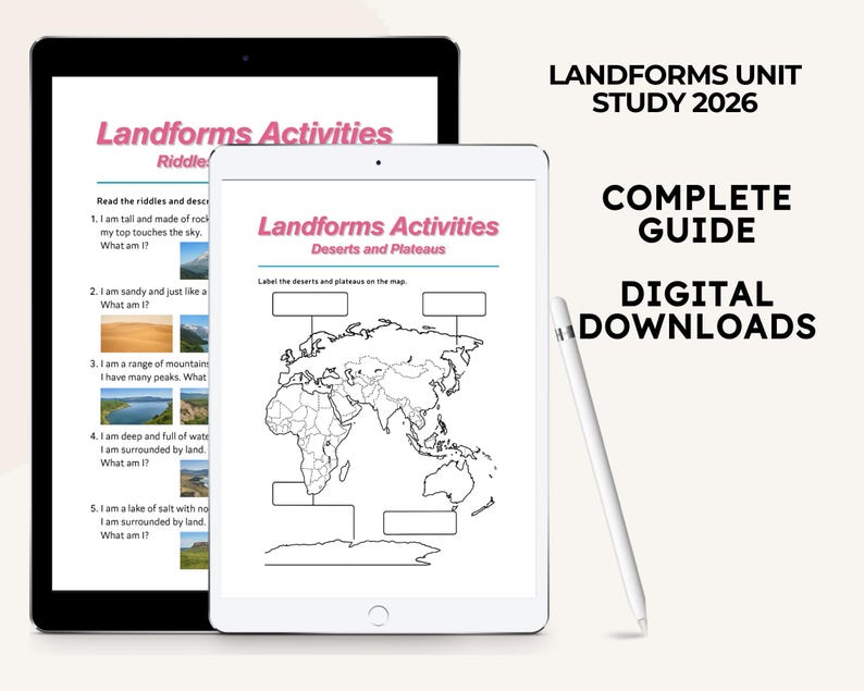Landforms Unit Study, Geography Homeschool Printables, Montessori Earth ...