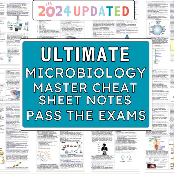 Complete Microbiology Masterclass Cheat Sheet Notes perfect for Medical Students to Prepare for Exams