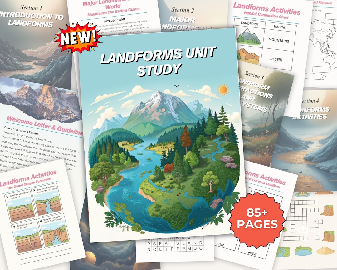 Landforms Unit Study, Geography Homeschool Printables, Montessori Earth ...