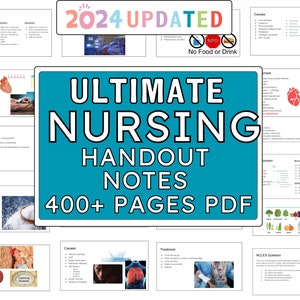 Ultimate Nursing Students Handout cover Fundamentals to nclex, Pathophysiology, IV, Ekgs & More, Nursing School Notes, Nursing Study Guide