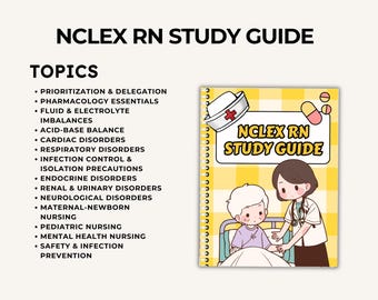 NCLEX RN Study Guide, Nursing School Notes, 70+ Pages, Hyperlinked 2026 (Digital Download)
