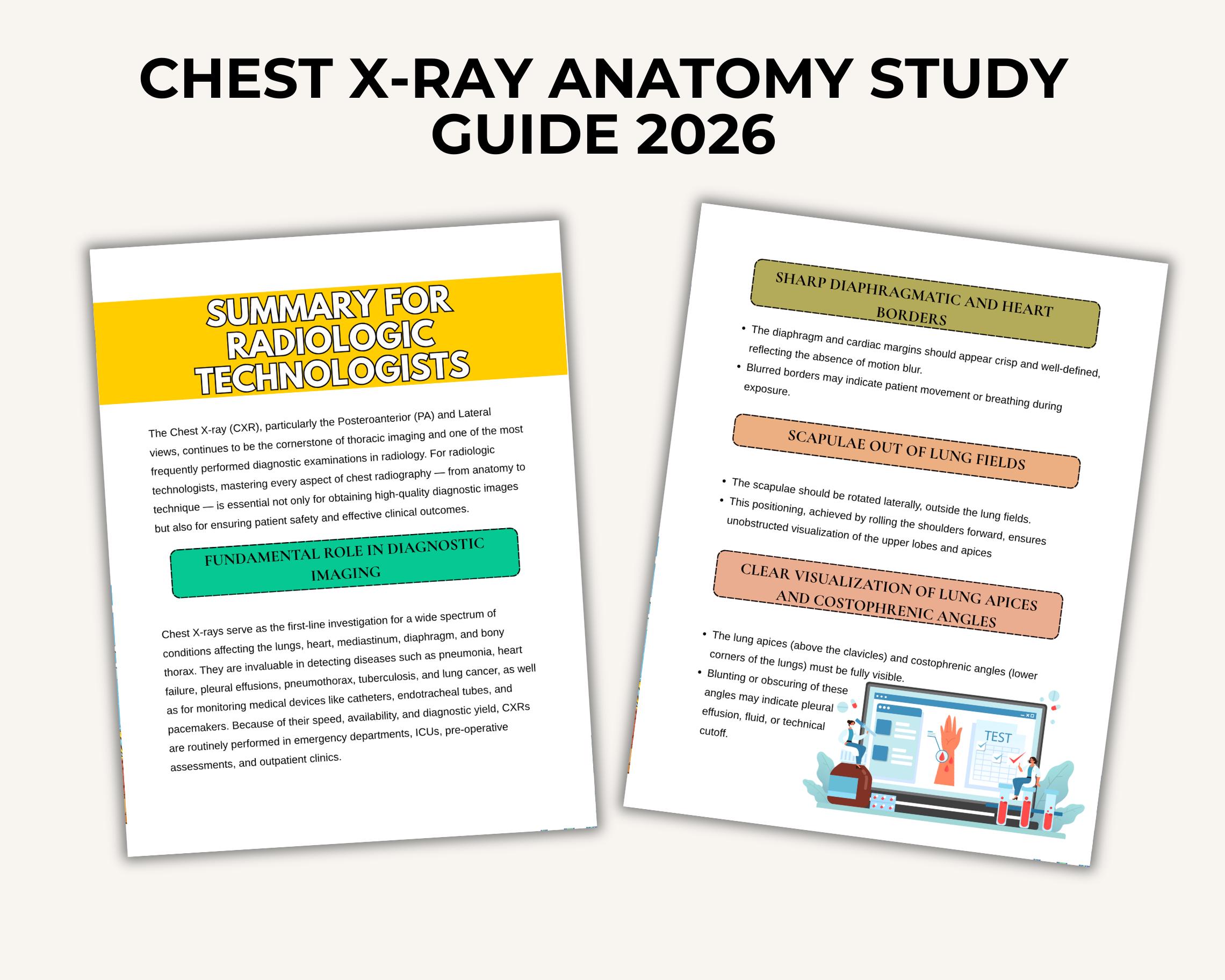 Ray Topics Comprehensive 2026 Chest X-ray Anatomy Study Bundle, 10+ Topics, 60 ...