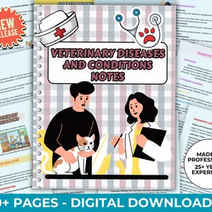Veterinary Diseases and Conditions Notes Nurse Study Guide Vet Nursing notes Veterinary Technician Notebook Vet Medical Student Book
