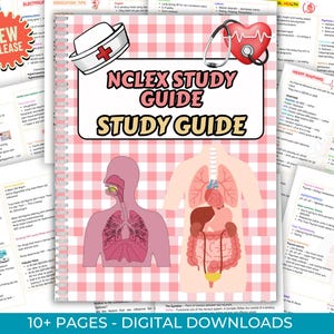 NCLEX RN Study Guide: Nursing School Notes (Digital Download)