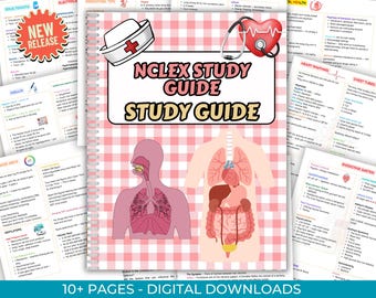 NCLEX RN Study Guide: Nursing School Notes (Digital Download)