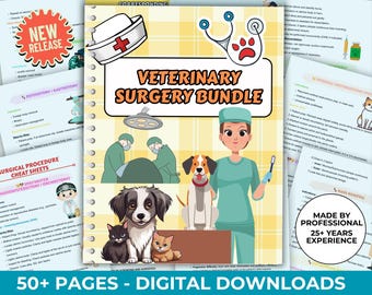 Paquete de notas de cirugía veterinaria: Preparación para el examen VTNE de técnico veterinario (descarga digital)