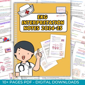 Ekg Interpretation Studienführer - Herzrhythmen Pflegenotizen - Pflegepaket - Pflegeschulnotizen - Pflegenotizen - Pflegerherzrhythmus