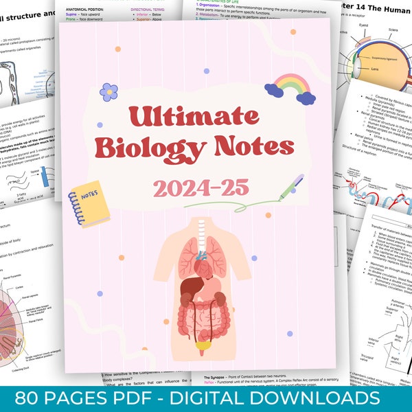 Die ultimativen Biologie Notizen, perfekt für Schüler, um ihre Prüfungen zu bestehen und erfolgreich zu sein
