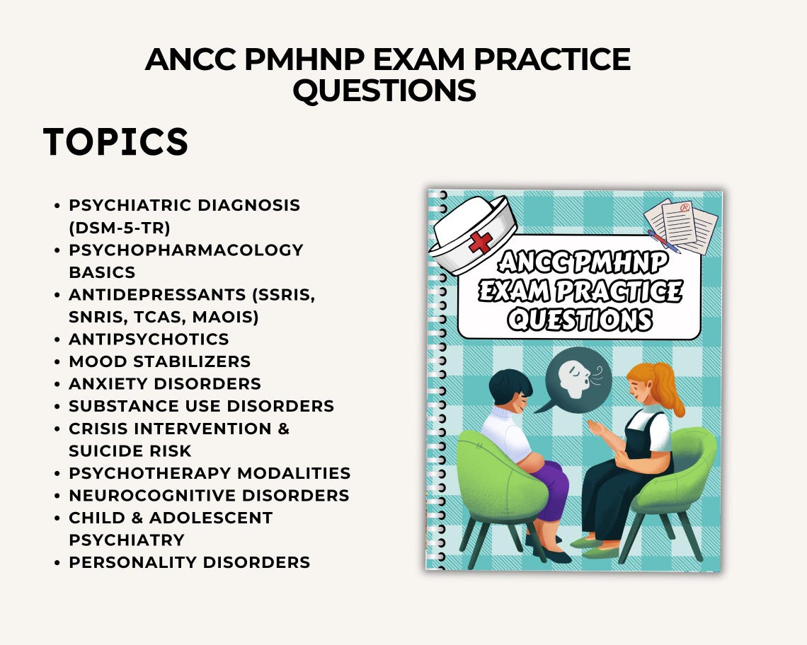 ANCC PMHNP Practice Questions 2026-2027, Complete Pack (PDF) - Etsy