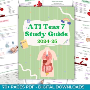 Complete ATI Teas 7 Study Guide 2024 Updated- ATI TEAS 7 Study Cheat Sheet, Med Surg, Nursing Student, Nursing Notes, Nursing Study Guide