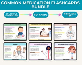 NCLEX Medication Flashcards: Nursing Study Guide (Digital Download)
