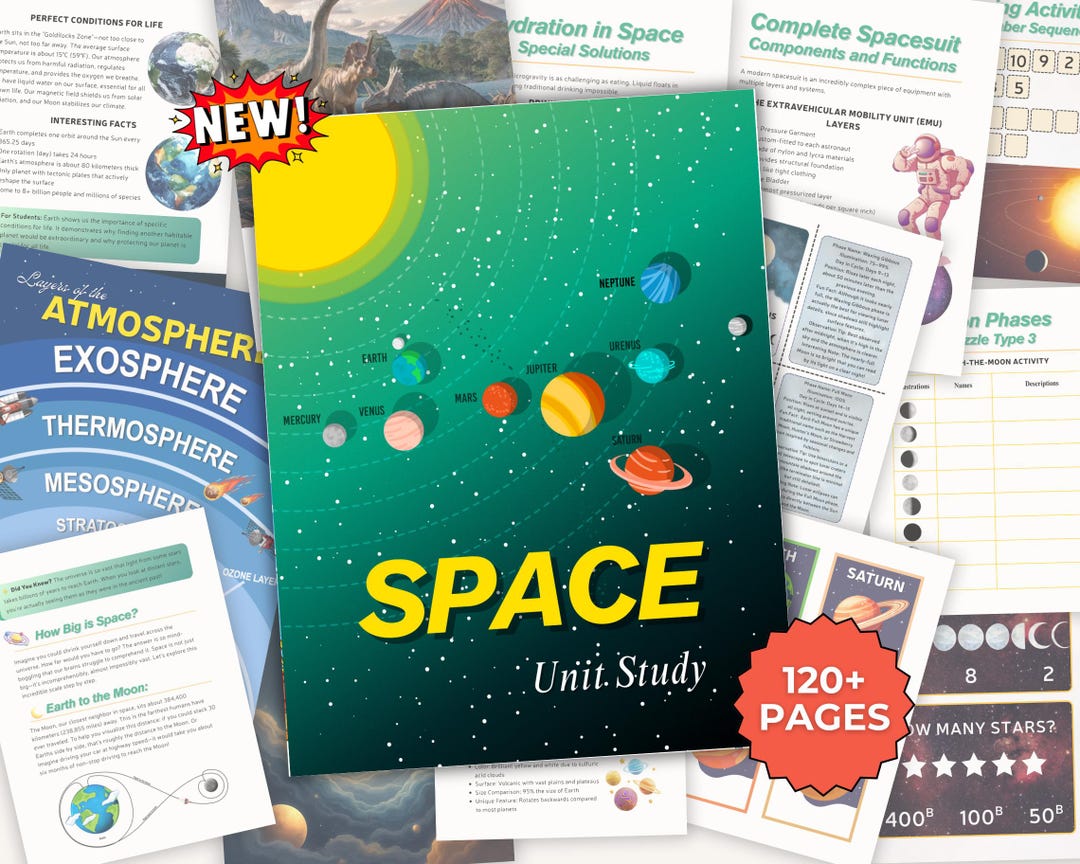 Space Unit Study, Planets, Astronaut Activities, Solar System (digital ...