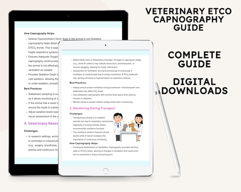 Veterinary ETCO2 Capnography Guide: Vet Nurse/tech Study Notes - Etsy
