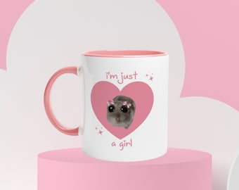 Sono solo una tazza da ragazza, tazza meme criceto triste, tazza divertente, meme tiktok, tazza Gen z, tazza meme virale, regalo esilarante, criceto coquette