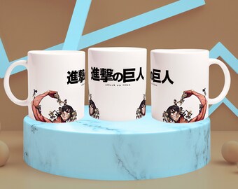 Tazza Aot Eren Yeager, Fandom ispirato ai drinkware dei fan di AoT, tazza da caffè Attack on Titan, regalo Aot, regalo Anime, anime Aot Eren