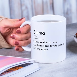 Personalised mug name definition, Definition name mug, Gift for her him mum dad colleague ,Funny gift for dad or mum, Gift for best friend