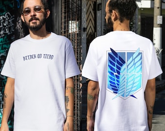 Attack on Titan Unisex Cotton Anime T-shirt, Manga, Attack on Titan Shirt, Anime Lovers Shirt, wings of freedom, graphic Aot tshirt logo