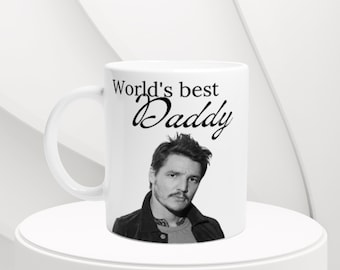 Pedro Pascal-mugg, hjärta Pedro Pascal, kändisfanmugg, fanmerchandise, Pedro Daddy, Pedr Pascal-älskare, Pedro Pascal rolig, Joel Miller, present