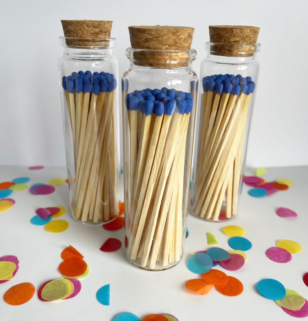 Large Royal Blue Matches Matches in Jar Safety Matches Etsy UK