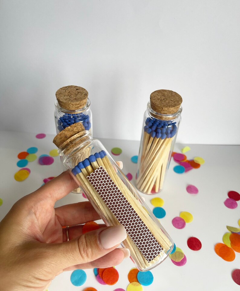 Large Royal Blue Matches Matches in Jar Safety Matches Etsy UK